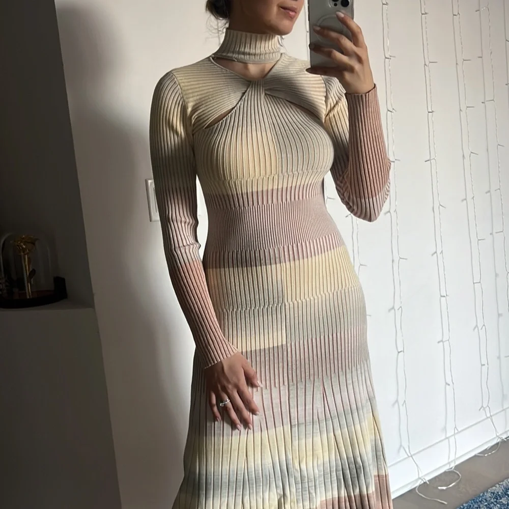JONATHAN SIMKHAI Kazuki Midi Dress in Dusk Space Dye Small - Picture 6 of 11